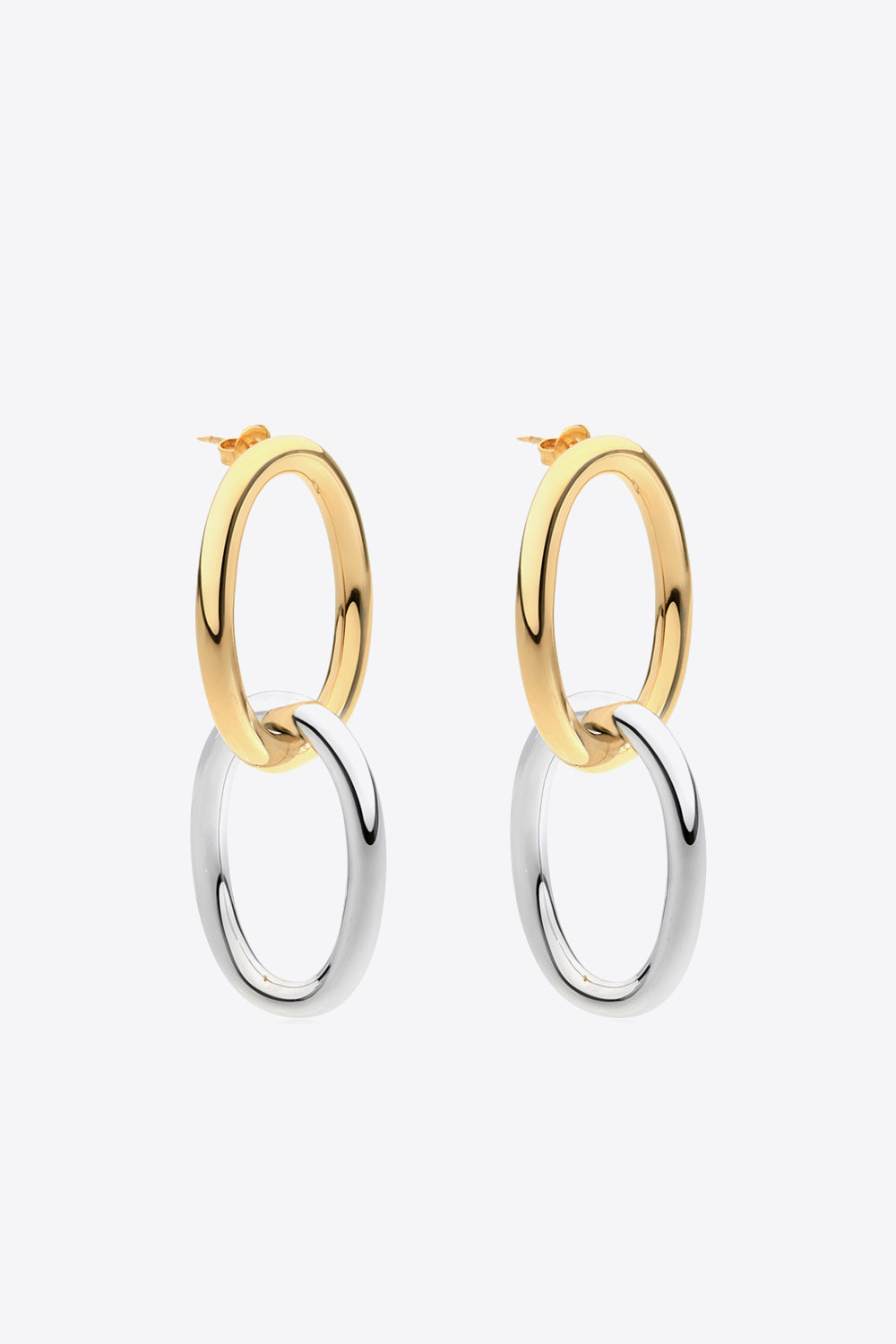 Two-Tone Double Hoop Earrings - Earrings - FITGGINS