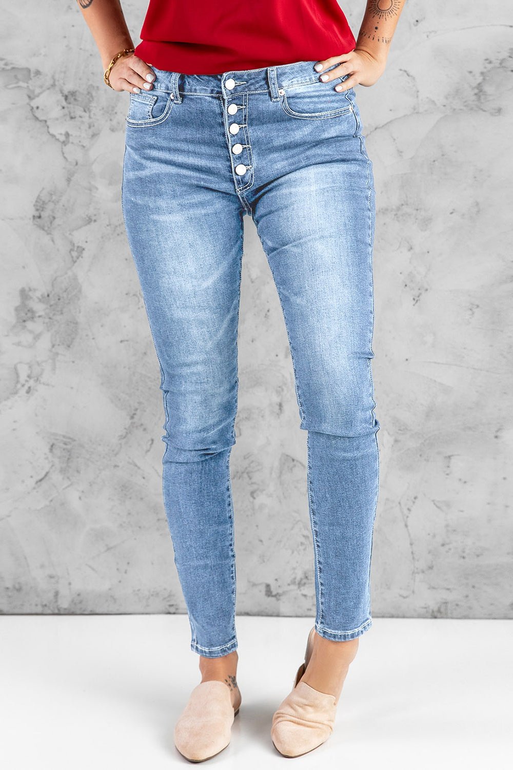 What You Want Button Fly Pocket Jeans - Jeans - FITGGINS