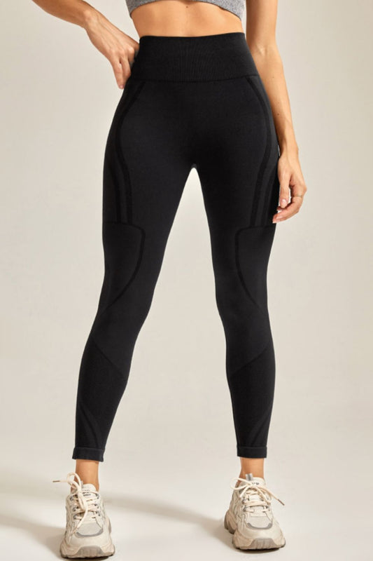 Wide Waistband Long Active Pants - Leggings - FITGGINS