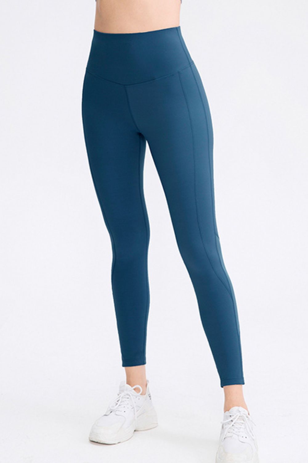 Wide Waistband Slim Fit Long Sports Pants - Leggings - FITGGINS