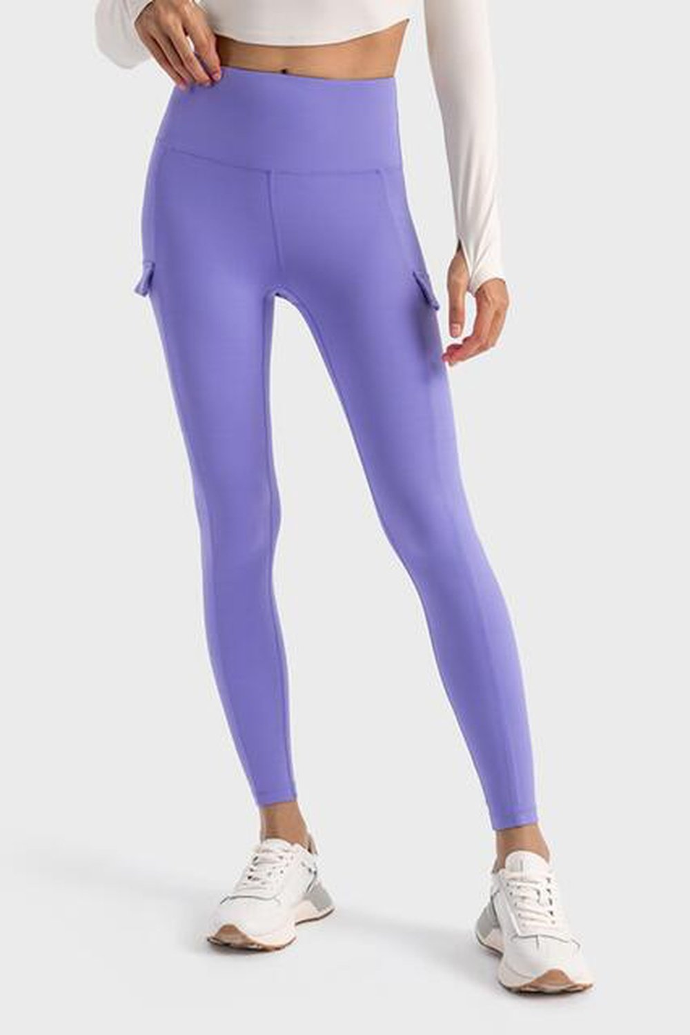 Wide Waistband Sports Leggings - Leggings - FITGGINS