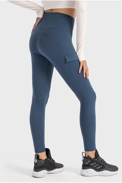 Wide Waistband Sports Leggings - Leggings - FITGGINS