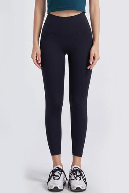 Wide Waistband Sports Leggings - Leggings - FITGGINS