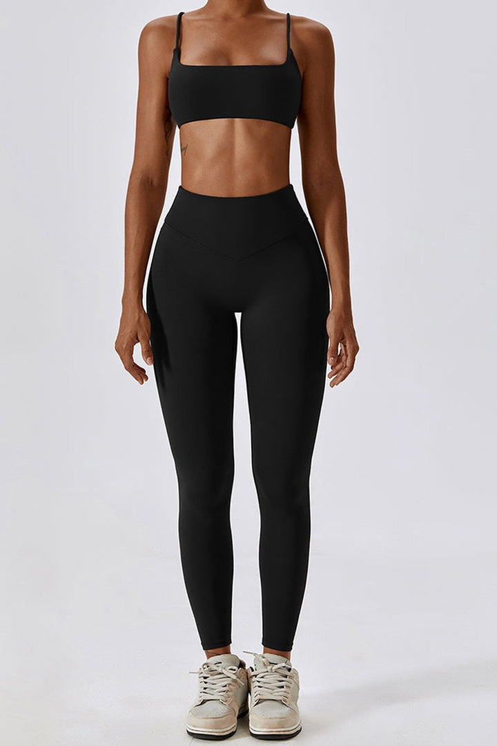 Wide Waistband Sports Pants - Leggings - FITGGINS