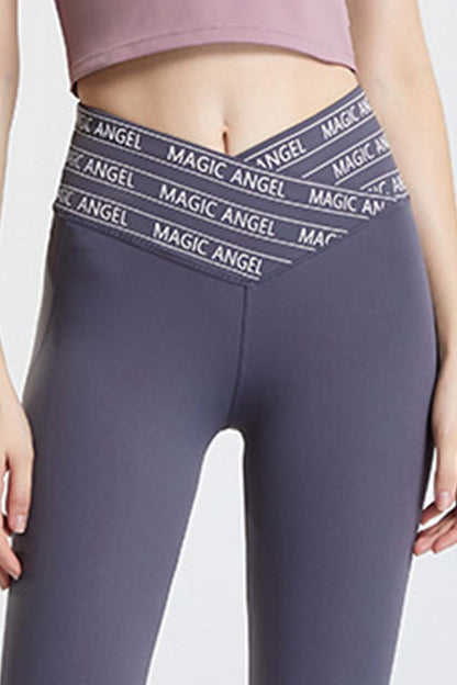 Wide Waistband Sports Pants - Leggings - FITGGINS