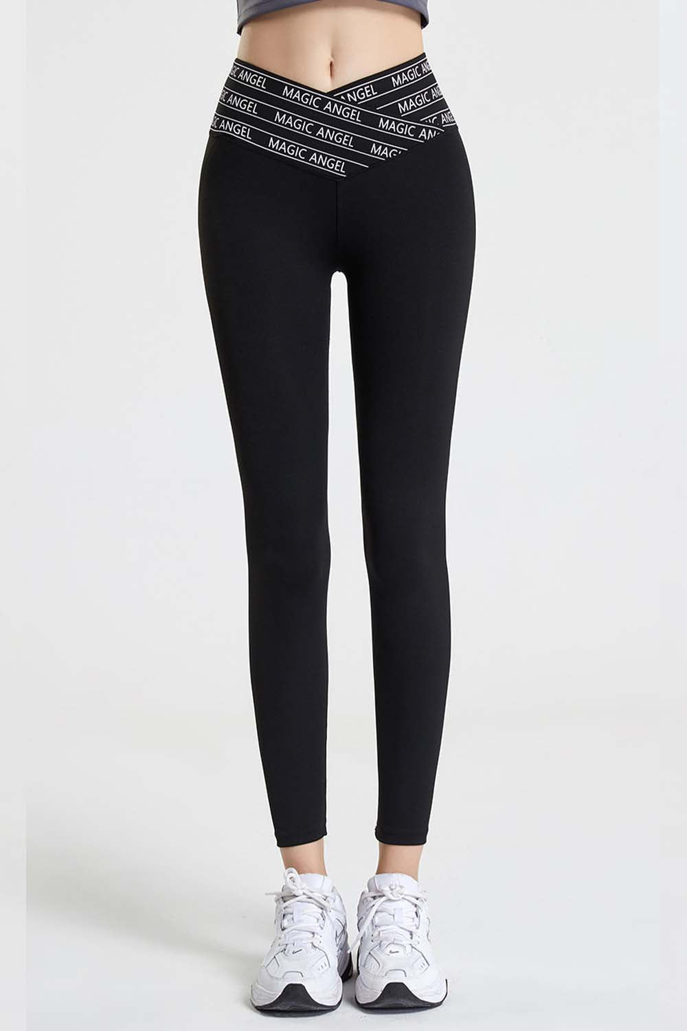 Wide Waistband Sports Pants - Leggings - FITGGINS