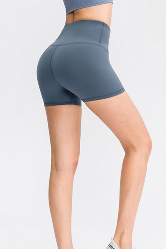 Wide Waistband Sports Shorts - Short Leggings - FITGGINS