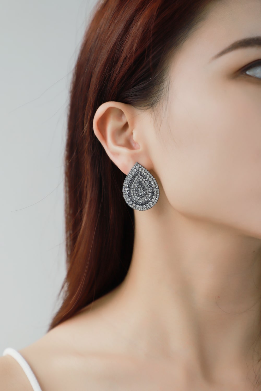 Wonderful Life Inlaid Cubic Zirconia Teardrop Stud Earrings - Earrings - FITGGINS