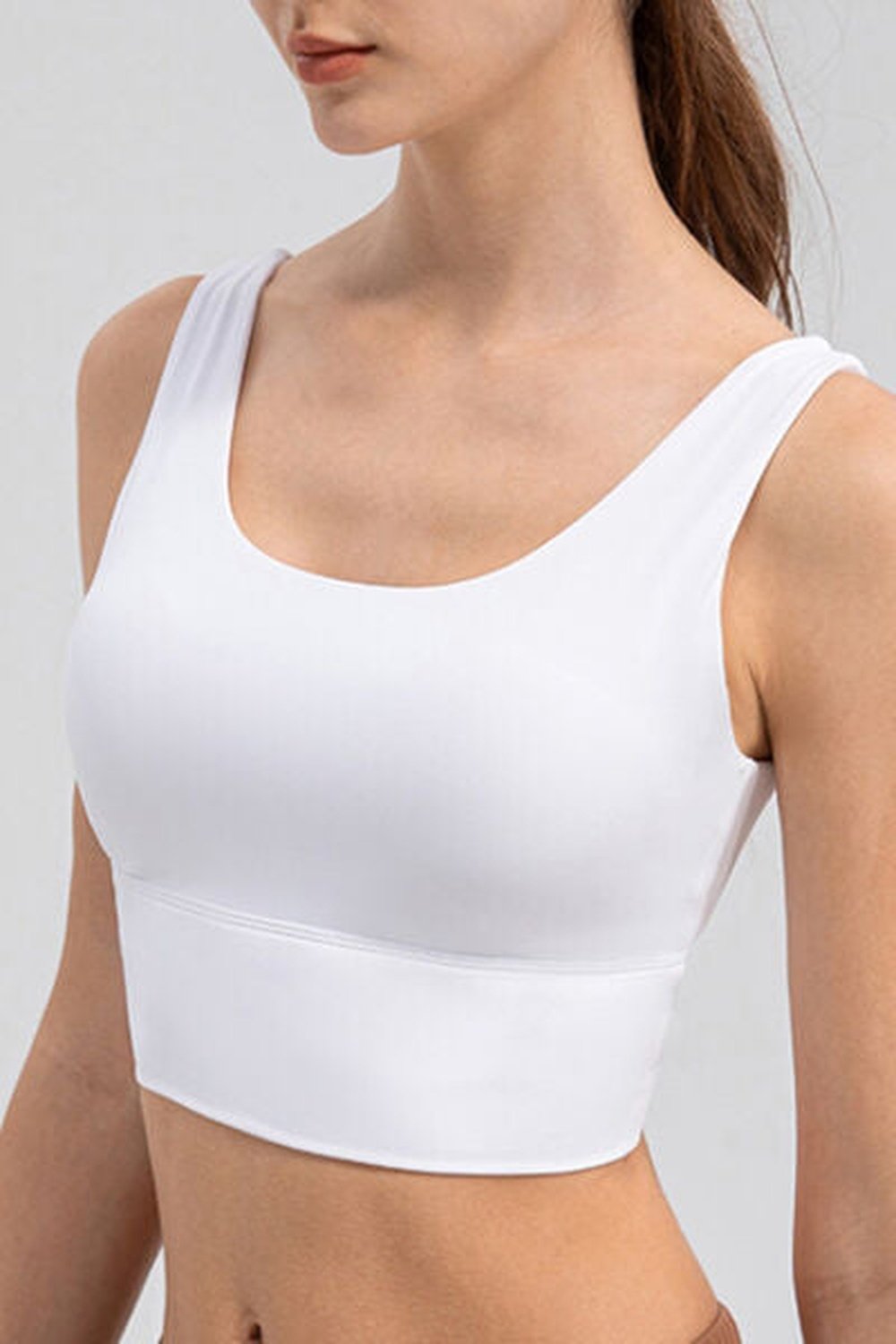 Scoop Neck Wide Strap Active Tank - Crop Tops & Tank Tops - FITGGINS