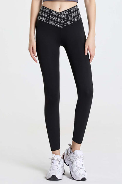 Wide Waistband Sports Pants - Leggings - FITGGINS