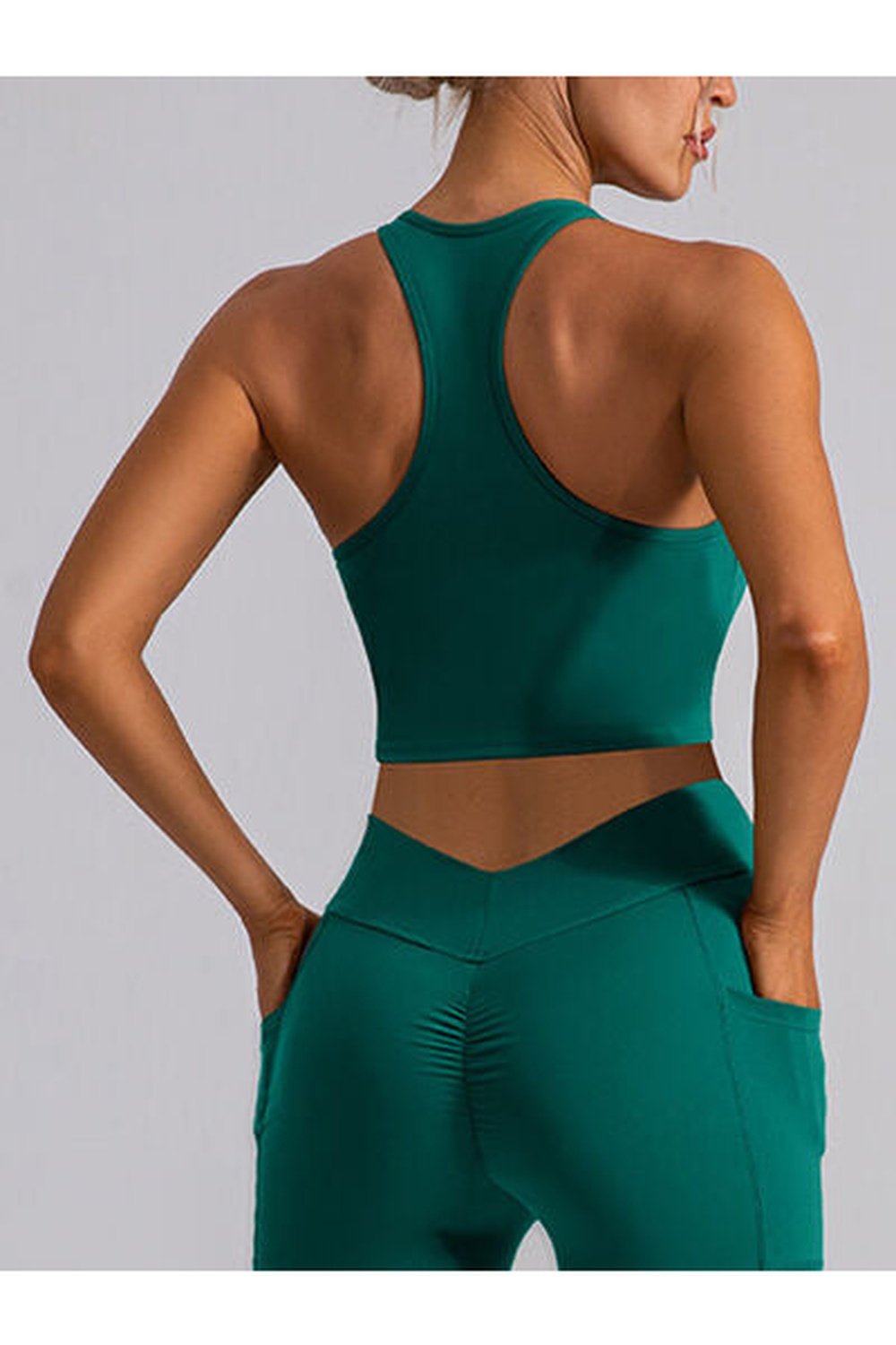 Square Neck Racerback Cropped Tank - Crop Tops & Tank Tops - FITGGINS