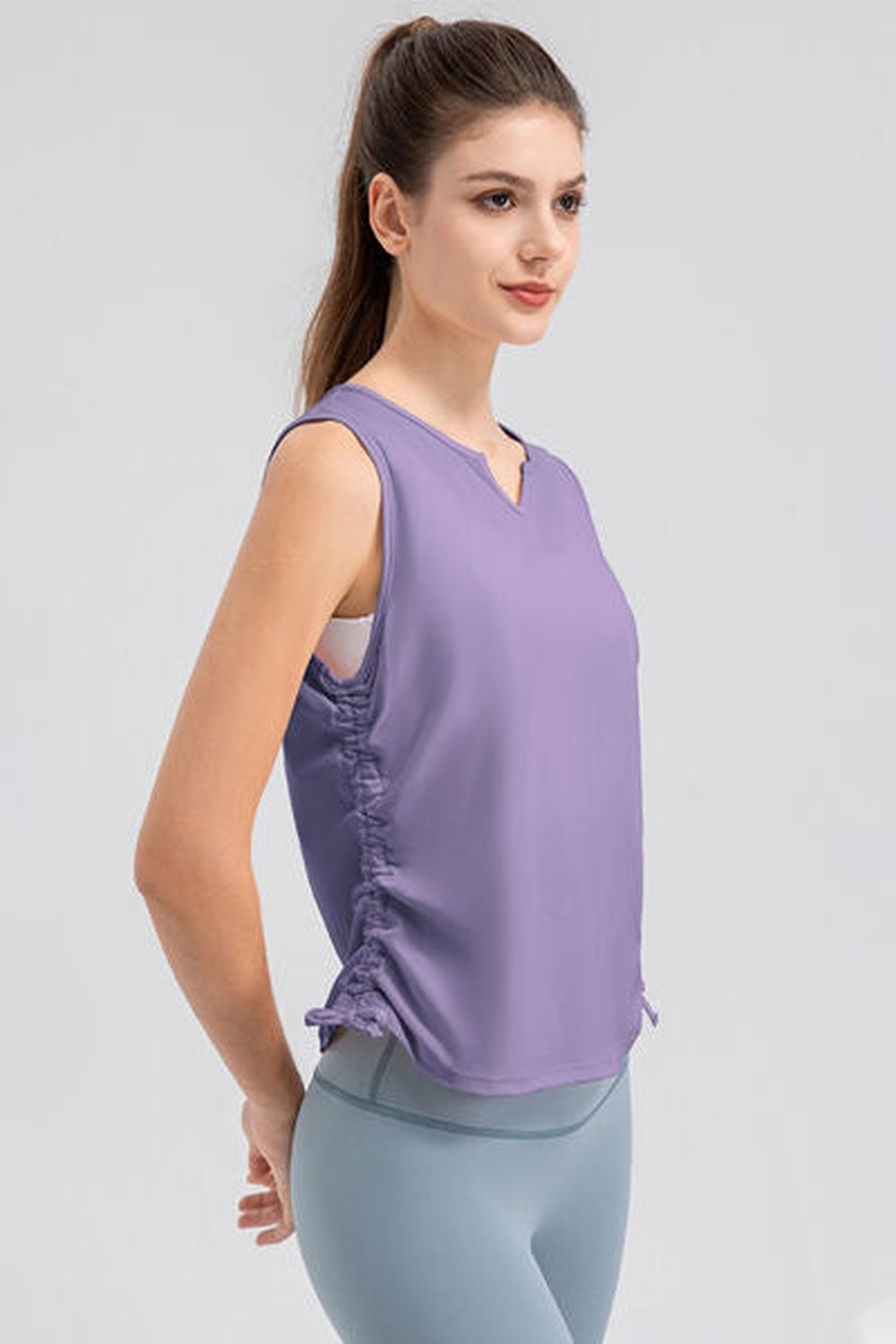 Notched Wide Strap Active Tank - Crop Tops & Tank Tops - FITGGINS